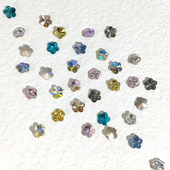 DANA尖底梅花6mm50颗新款 彩色美甲立体混色白色月光色网红指甲钻