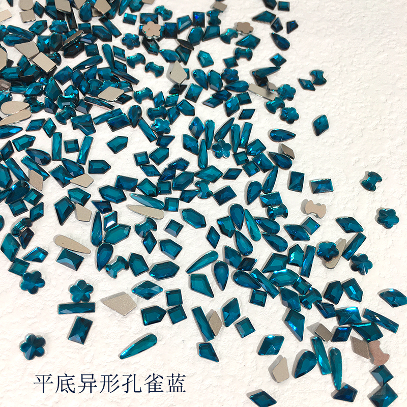 SUNLEAD中国平底异形孔雀蓝美甲