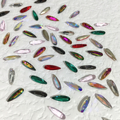 DANA尖底彩色水滴3 10mm50颗瓜子形立体美甲指甲钻饰异形闪钻