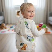 小猪大卫印花夹棉马甲春秋外穿保暖40克马甲可爱男女宝宝棉马夹