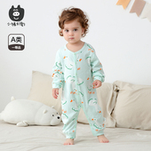 小猪大卫婴幼儿连体衣春秋纯棉新生儿连身衣长袖 哈衣简约风爬爬服