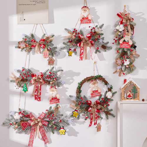 圣诞节装饰创意花环藤条挂饰圣诞