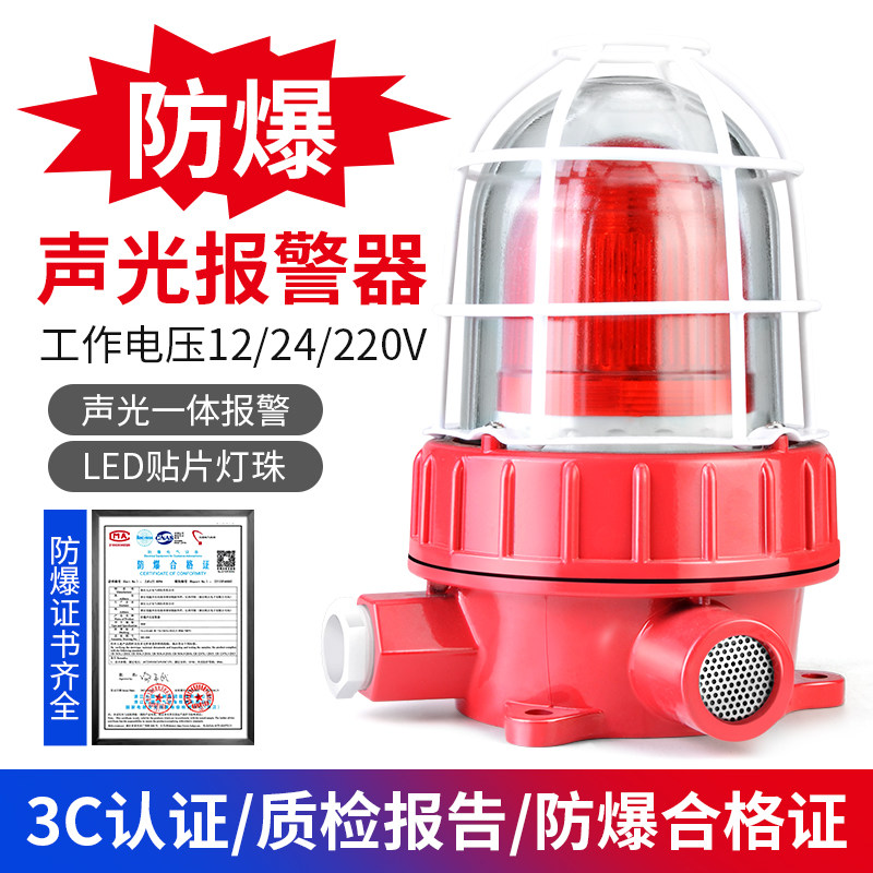 BBJ防爆声光报警器220V报警灯24V防爆型警报器led闪光警示灯12V