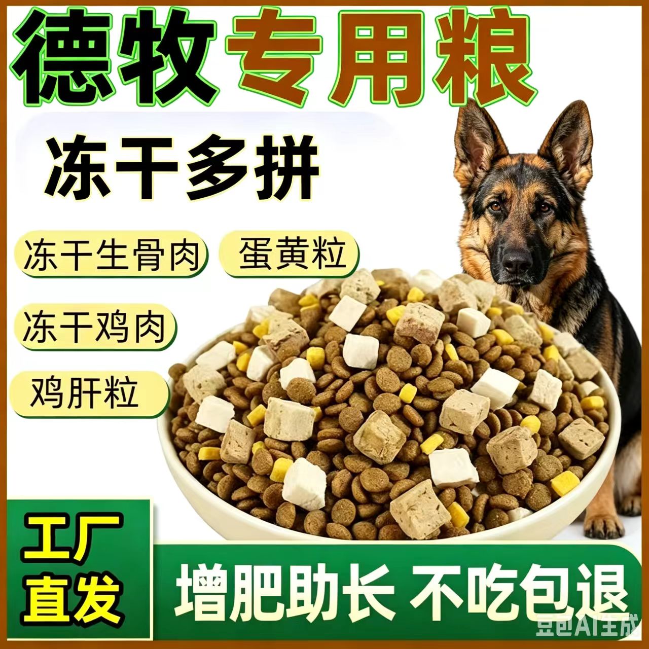 德牧专用狗粮40斤幼成犬通用型大型犬狼青狼狗德国牧羊二滋满月后