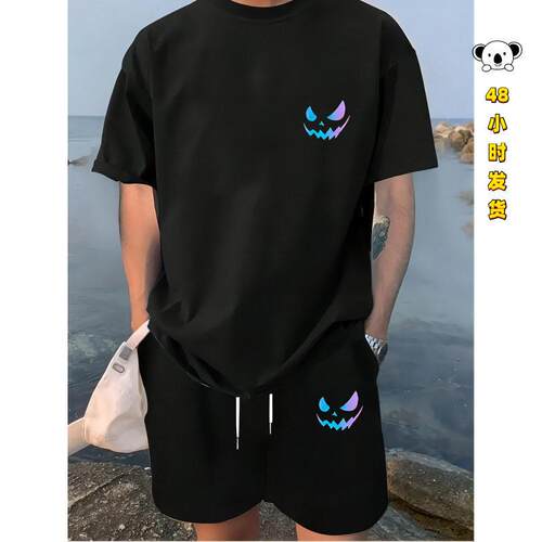 P 58680 3D print men's set 3D 数码印花士运动套