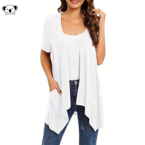 C 18431 Long-Sleeve Plain Cardigan Minimal简约开衫