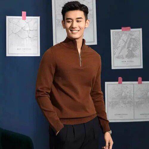 T 62400 Men Turtleneck Sweater Casual Half-zip休闲毛衣