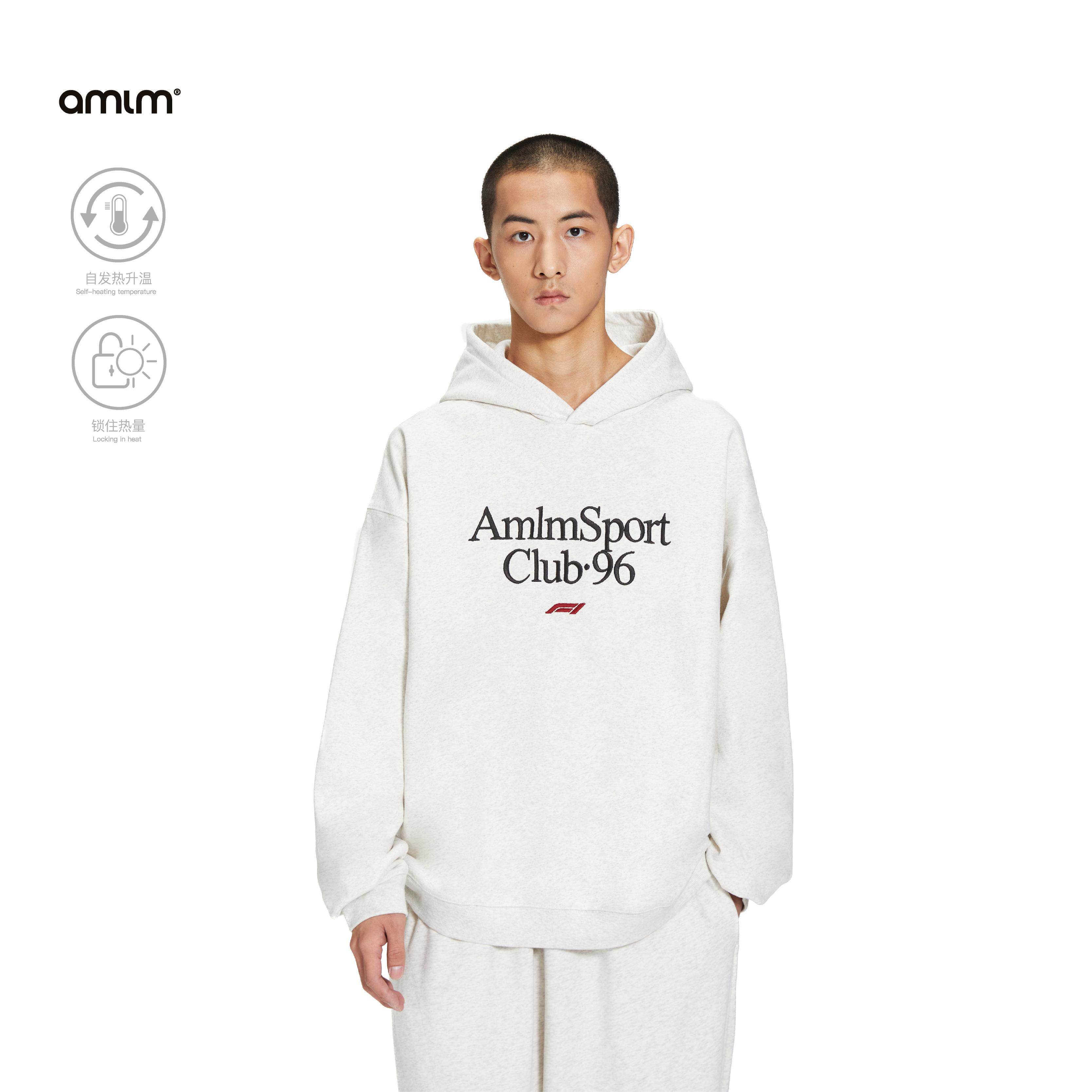 AMLM 运动户外恒温保暖新款运动俱乐部标语字母连帽衫套头卫衣图片