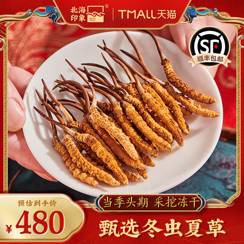 北海印象冬虫夏草干货无断新鲜饱满泡酒煲汤滋补礼品送老人长辈