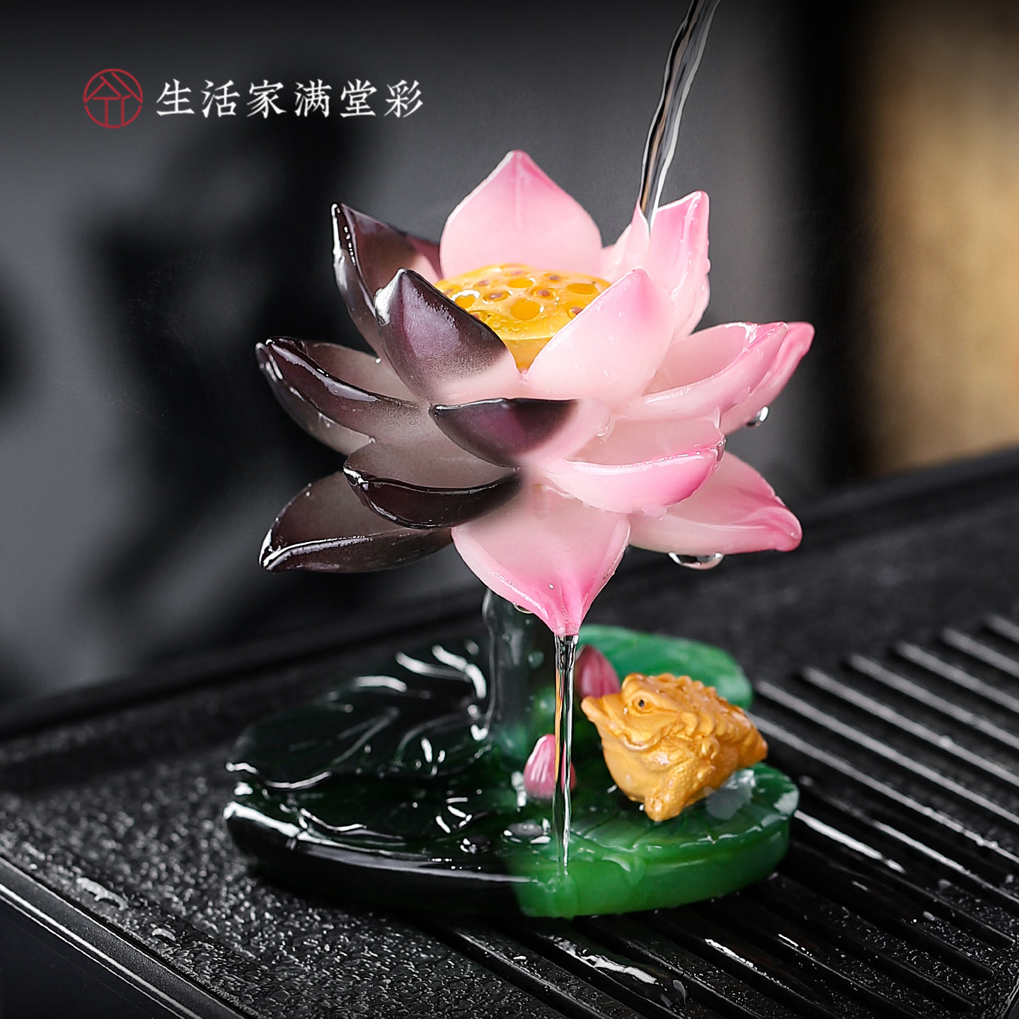 变色茶宠摆件可养创意莲花金蟾茶玩茶桌茶台功夫茶具配件装饰品