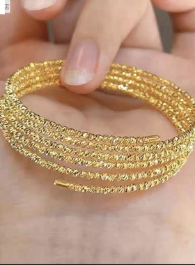 弹性记忆手镯时尚碎银三圈五圈缠绕手环气质时尚爆闪多层弹力百搭