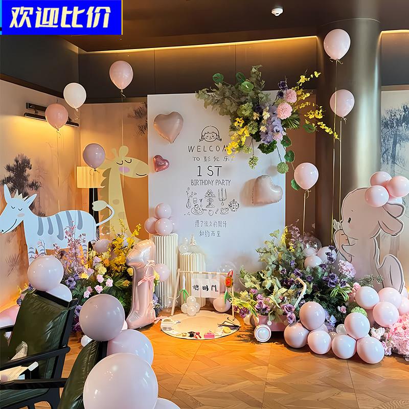 韩系男女宝宝周岁生日布置装饰kt板抓阄道具氛围感家庭版租赁场景图片