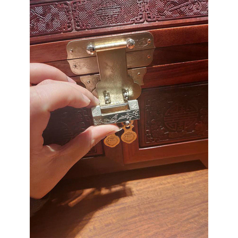 特小迷你锁古代迷你铜锁白铜纯铜花鸟家用小铜锁挂锁复古小锁头木