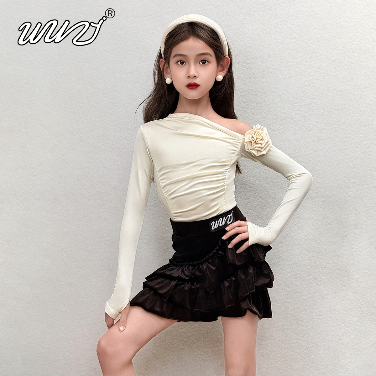 舞姿秋冬新款女童拉丁舞练功服少儿高端练习服拉丁舞表演出服装