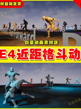 UE4虚幻资产UE5 Close Combat Animset 近战打斗功夫人物格斗动画