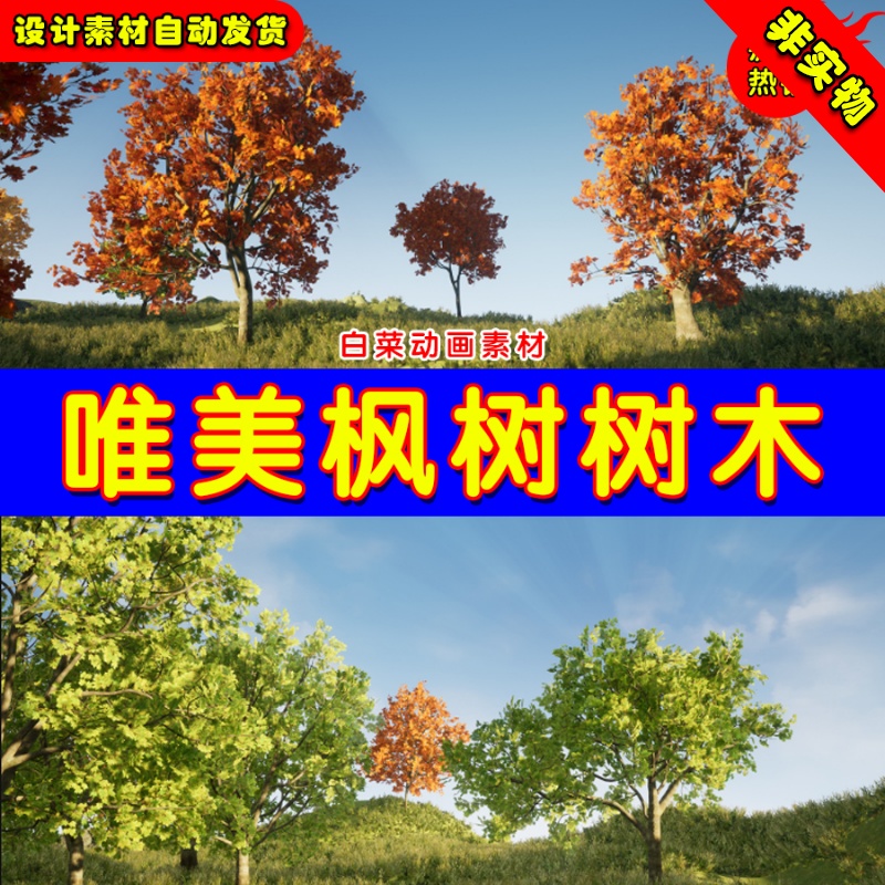 UE4枫树树木UE5集合 Tree Pack (Assorted Maple Trees)