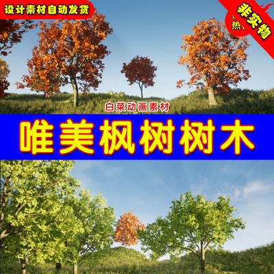 UE4枫树树木UE5集合 Tree Pack (Assorted Maple Trees)