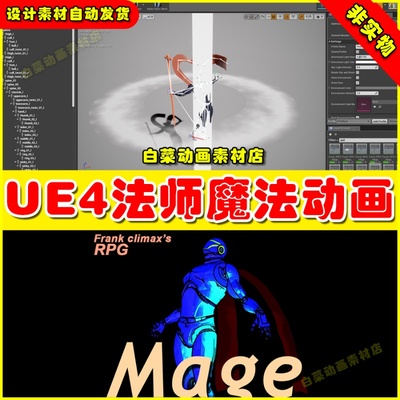 UE4虚幻资源UE5 Frank RPG Mage 师巫师人物施法动画