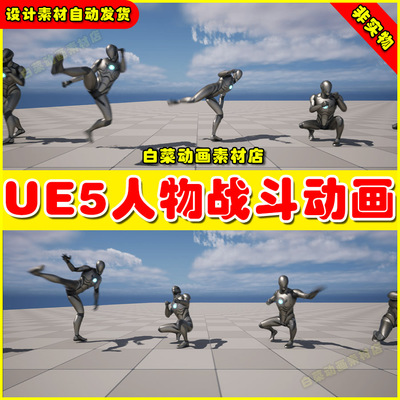 UE5 Fighting Animations 虚幻引擎5.5版本人物战斗格斗作战动画