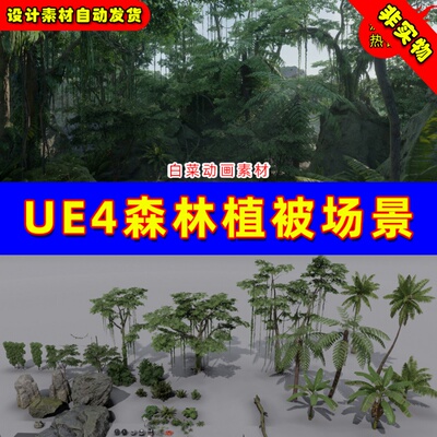 UE4 UE5 Tropical Jungle Pack 热带丛林森林瀑布山谷草原场景