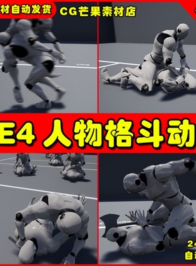UE4人物格斗柔道武术近战UE5动作动画 Full Mount Attacks