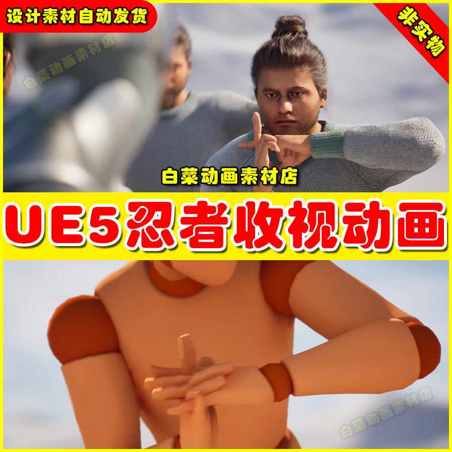 Unreal UE5 Mudra Samples 5.4版本忍者人物手势动画