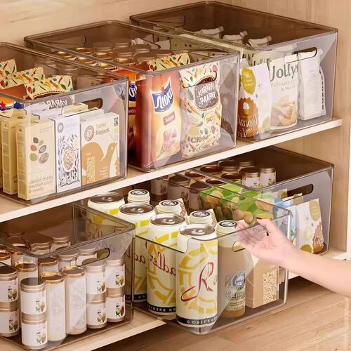 透明零食化妆品收纳盒收纳桌面家用杂物茶几储物篮筐亚克力整理筐