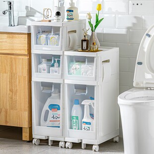 置物架浴室马桶窄缝隙储物柜子 25CM化妆室夹缝收纳柜抽屉式