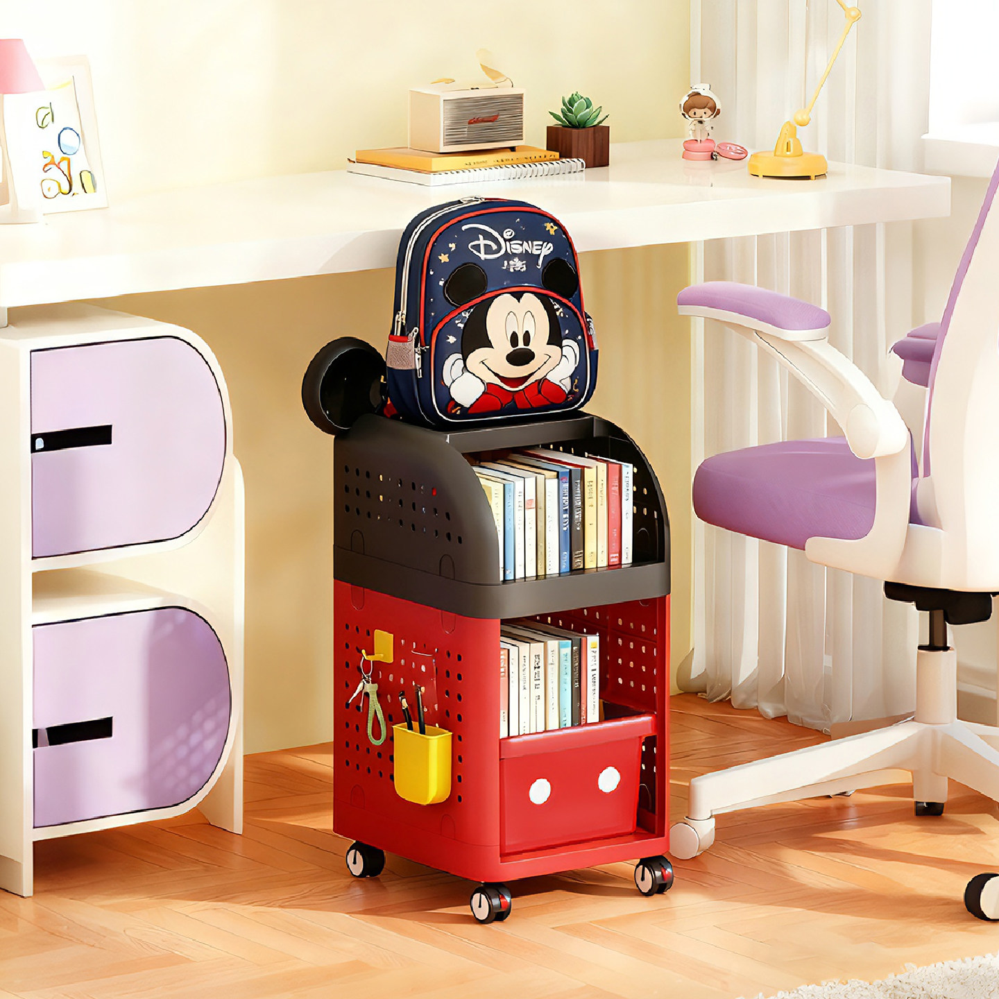 迪士尼米奇移动零食书包收纳架