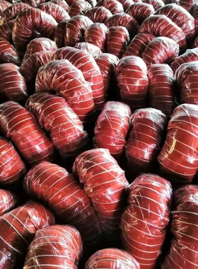 批发三层原生胶加厚耐高温通风管 红色耐300度 高温风管 高温软管