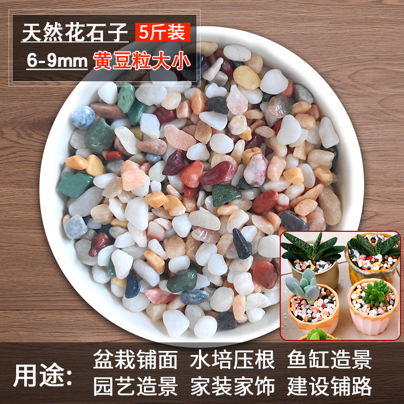 彩石粒水培植物盆栽多肉铺面石花盆鱼缸小石头子小颗粒碎石子装饰