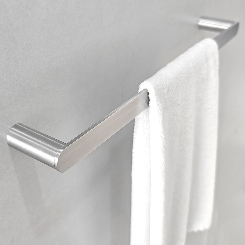 304不锈钢拉丝银毛巾架实心加厚