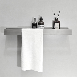卫生间304不锈钢毛巾置物架一体高级感免打孔浴室挂浴巾衣物窄款