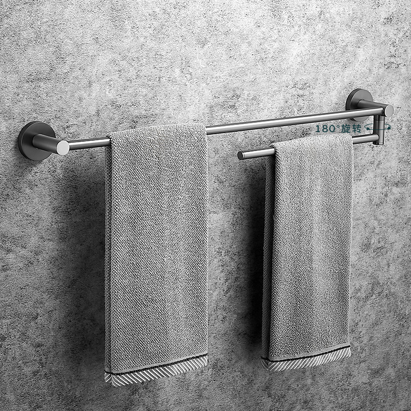 全铜枪灰拉丝毛巾杆浴室