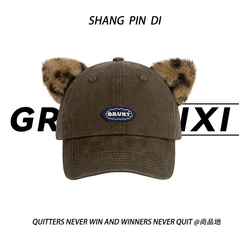 韩国代购东大门新款可爱立体耳朵棒球帽女显脸小百搭学生鸭舌帽潮