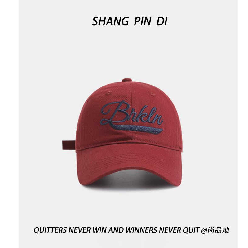 美式复古安可拉红色棒球帽