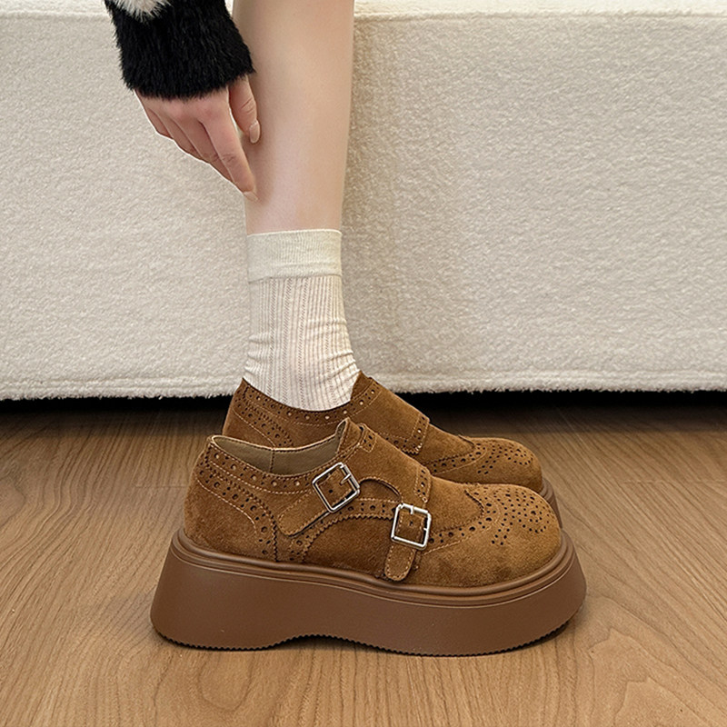 春秋风勃肯鞋女2026松糕厚底双扣带反绒皮配裙子浅口单鞋0121z,女鞋,勃肯鞋/软木鞋,淘宝优惠券,粉丝福利购,淘宝优惠卷