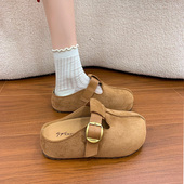 勃肯鞋 女2026新款 外穿包头半拖鞋 春季 懒人百搭厚底防滑拖鞋 0127z