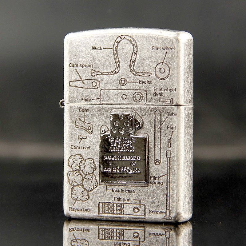 zippo打火机纯铜防风煤油火机