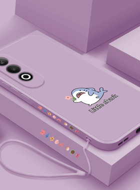 适用oppok12plus手机壳新款卡通小鲨鱼K12PLUS液态全包保护套0poppo直边创意女款PKS110硅胶防摔软壳