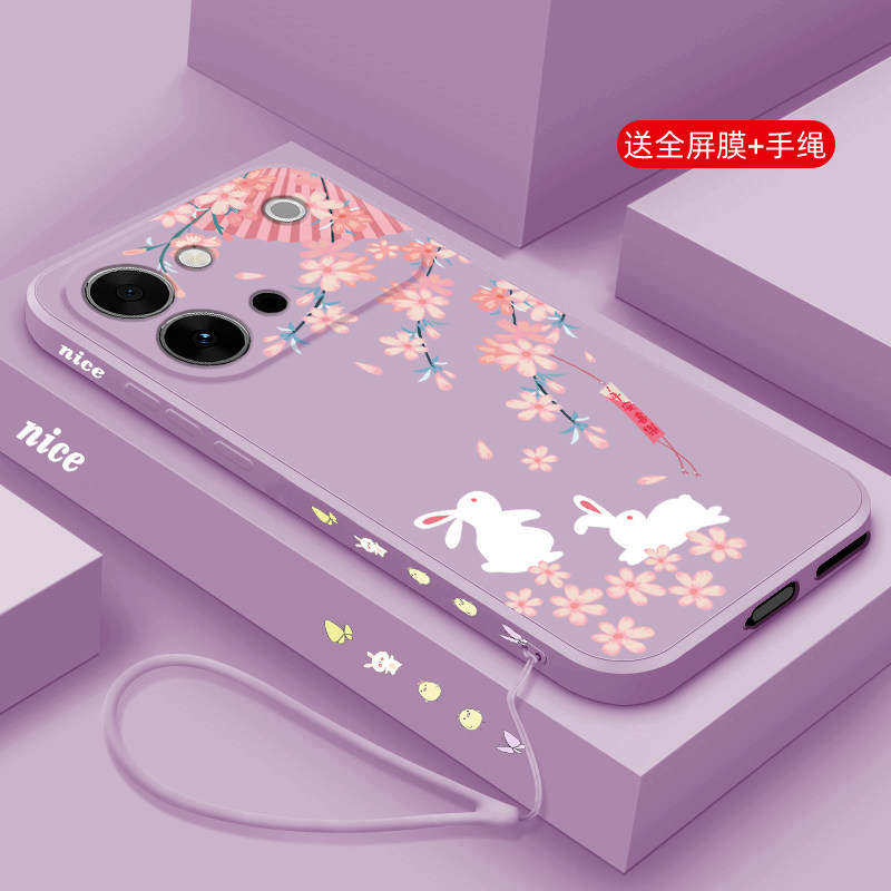 适用vivos60手机壳新款卡通兔子S60元气版液态全包保护套v1v0s6o个性创意VIVO S60女款硅胶防摔软壳