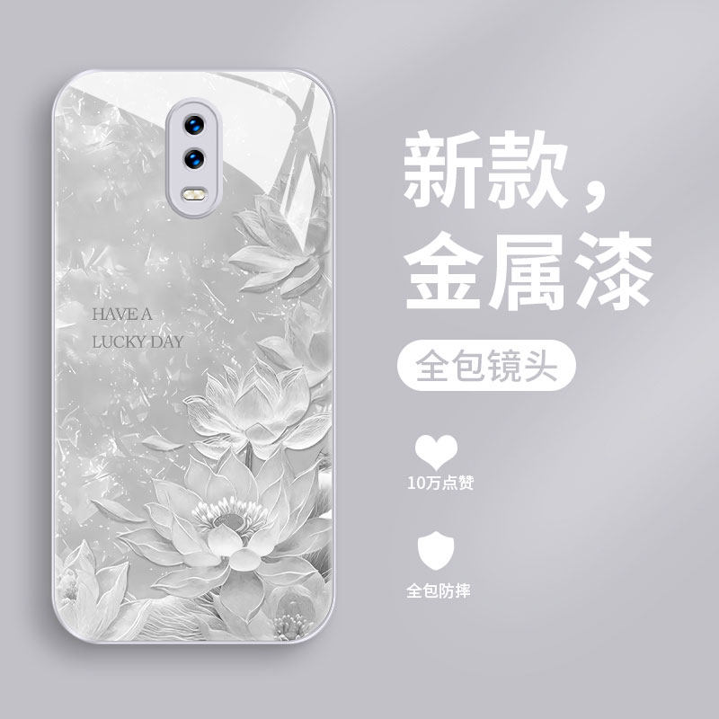 新款适用oppor17手机壳网红莲花r15液态玻璃保护套R15梦境版全包摄像头0pp0超薄散热女款R17高级防摔硬壳