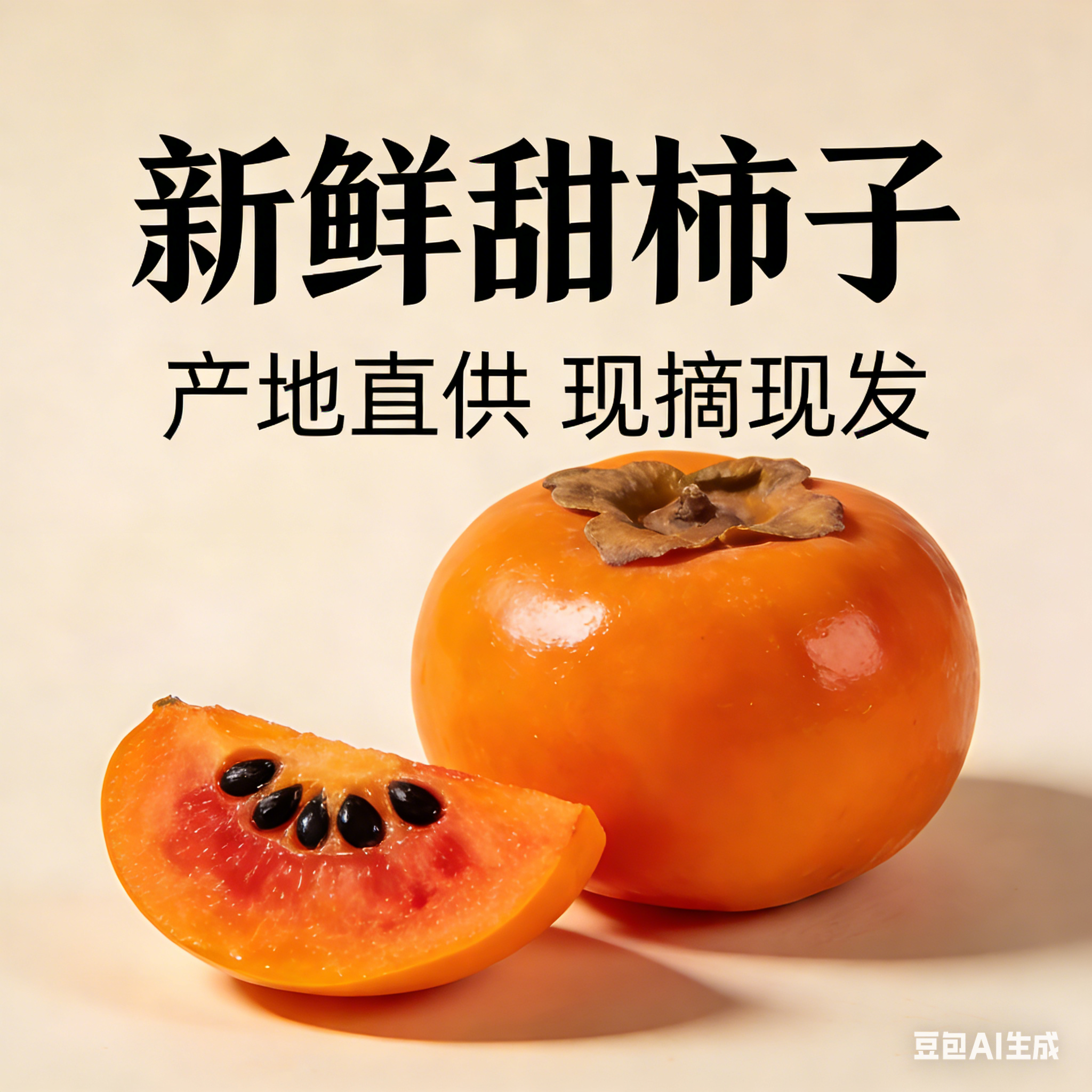 新鲜甜柿子广西产地直供现摘现发牛心柿当季水果