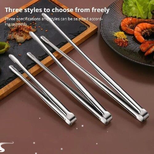 1Pc 304 Stainless Steel Barbecue Clip Grill Tongs Meat