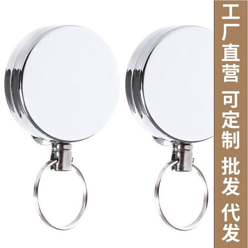 1pcs Retractable Badge Reel ID Card Lanyard Name Tag Metal K