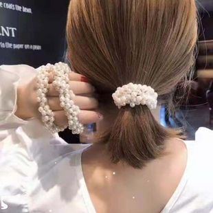 Beads Hair Tie Ladies Rope Multicolor Elastic Sim Pearl