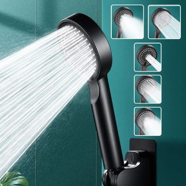 1 Pcs 5 Modes Shower Head Adjustable High Pressure Water