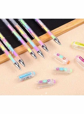 1 PC Kawaii Cute Highlighter Marker Stationary 6 Color Pen