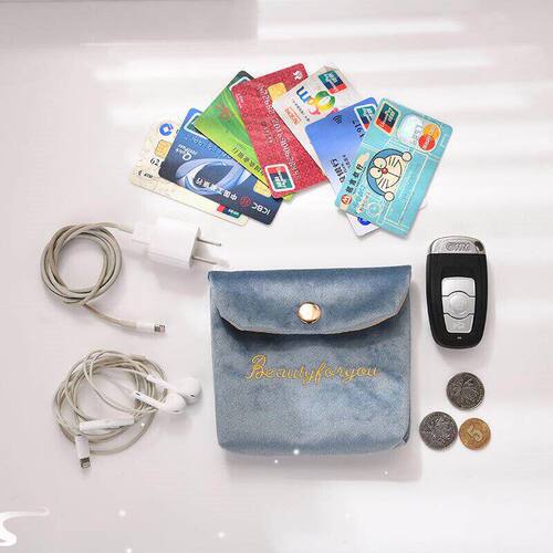 Velvet Portable Cosmetic Bag Travel Mini Coin Money ID Card