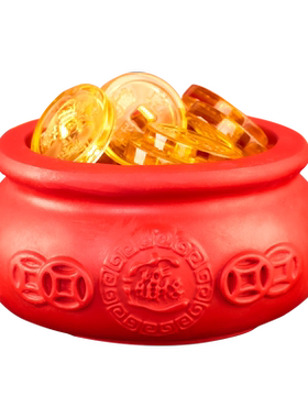 聚宝盆摆件天然朱砂家居装饰礼品